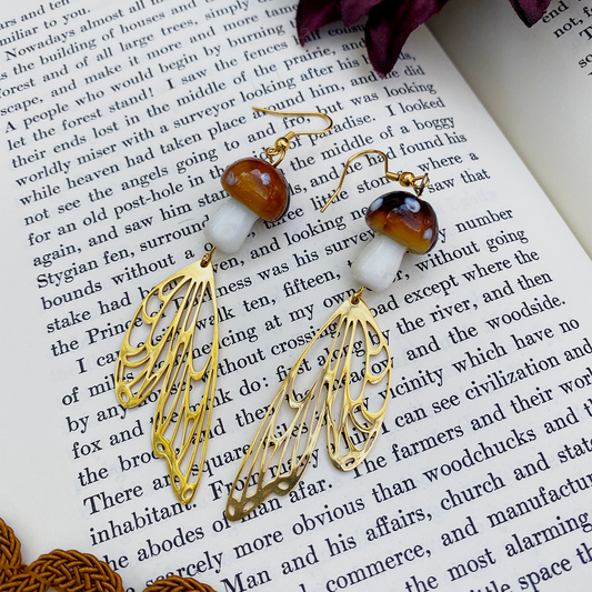 mushroom fairy - earrings
