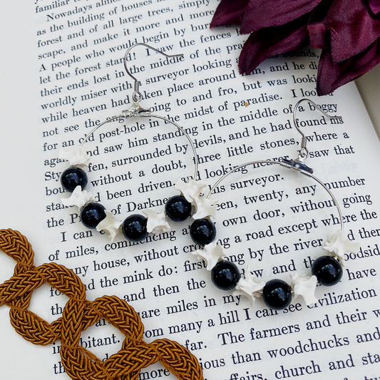 obsidian snake - earrings