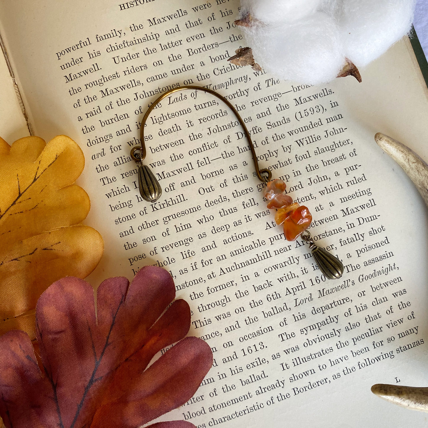 short carnelian drop - ear wrap