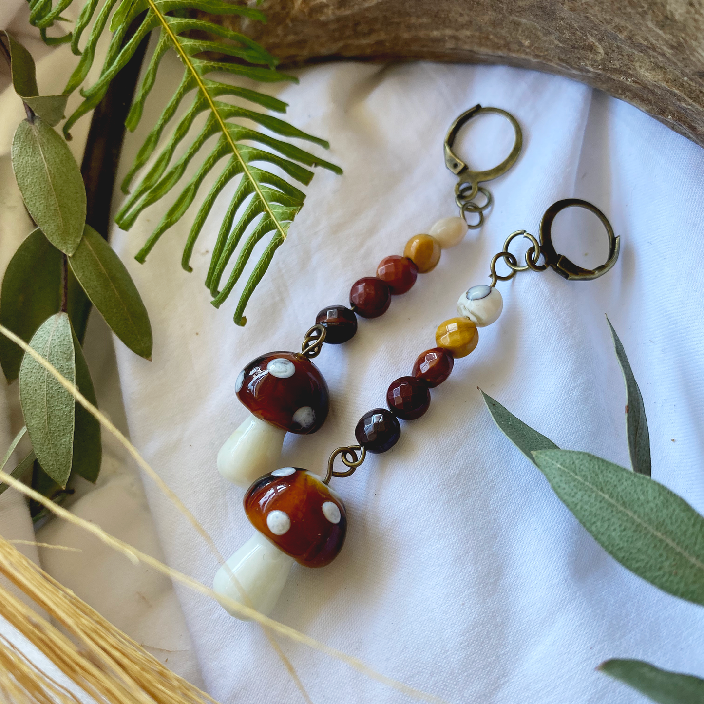 mookaite mushrooms - earrings